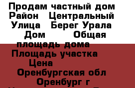 Продам частный дом › Район ­ Центральный › Улица ­ Берег Урала › Дом ­ 22 › Общая площадь дома ­ 80 › Площадь участка ­ 5 › Цена ­ 4 000 000 - Оренбургская обл., Оренбург г. Недвижимость » Дома, коттеджи, дачи продажа   . Оренбургская обл.